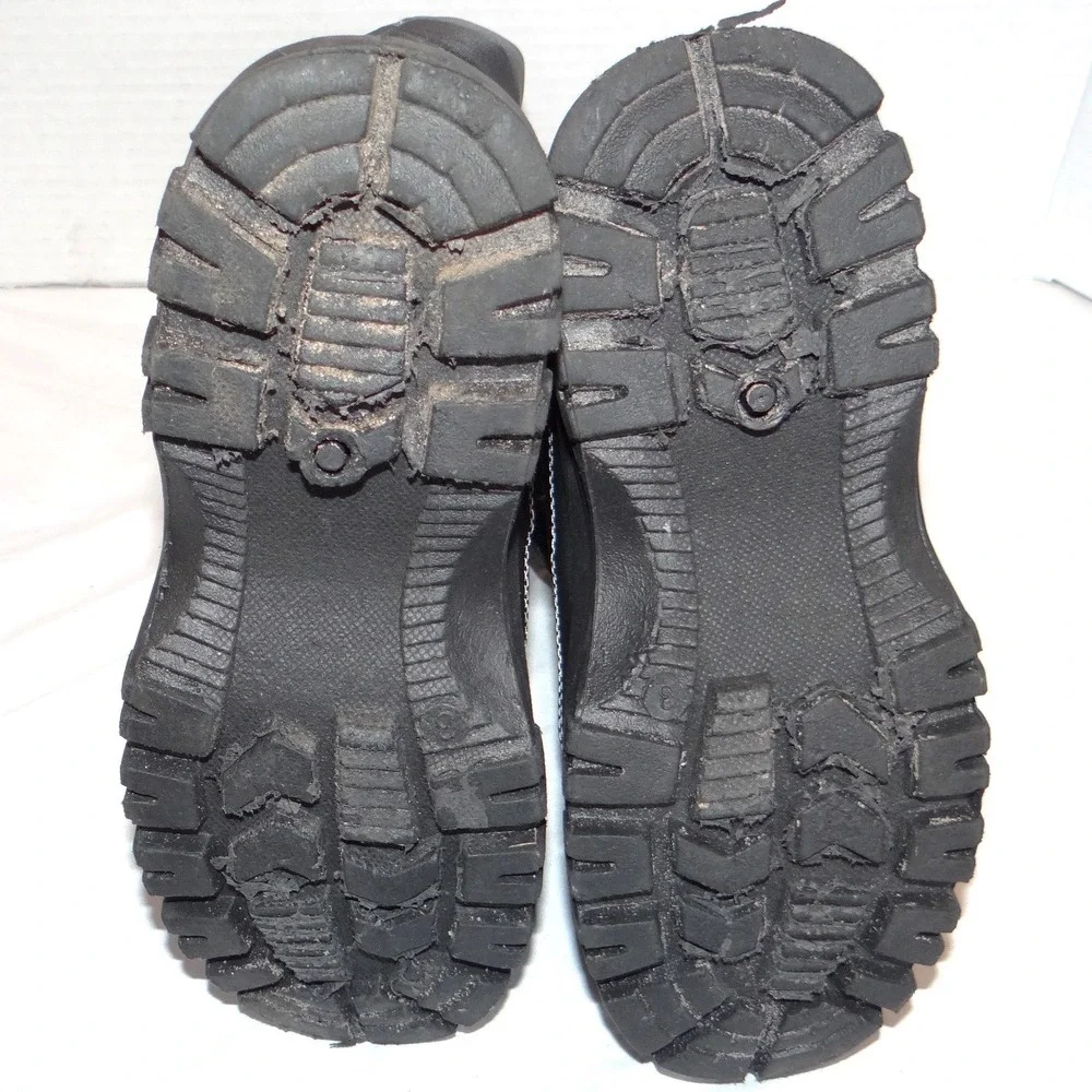 Storm Kidz Black Snow‎ Boots Big Kid 3 Double Strap Platform Winter Shoes